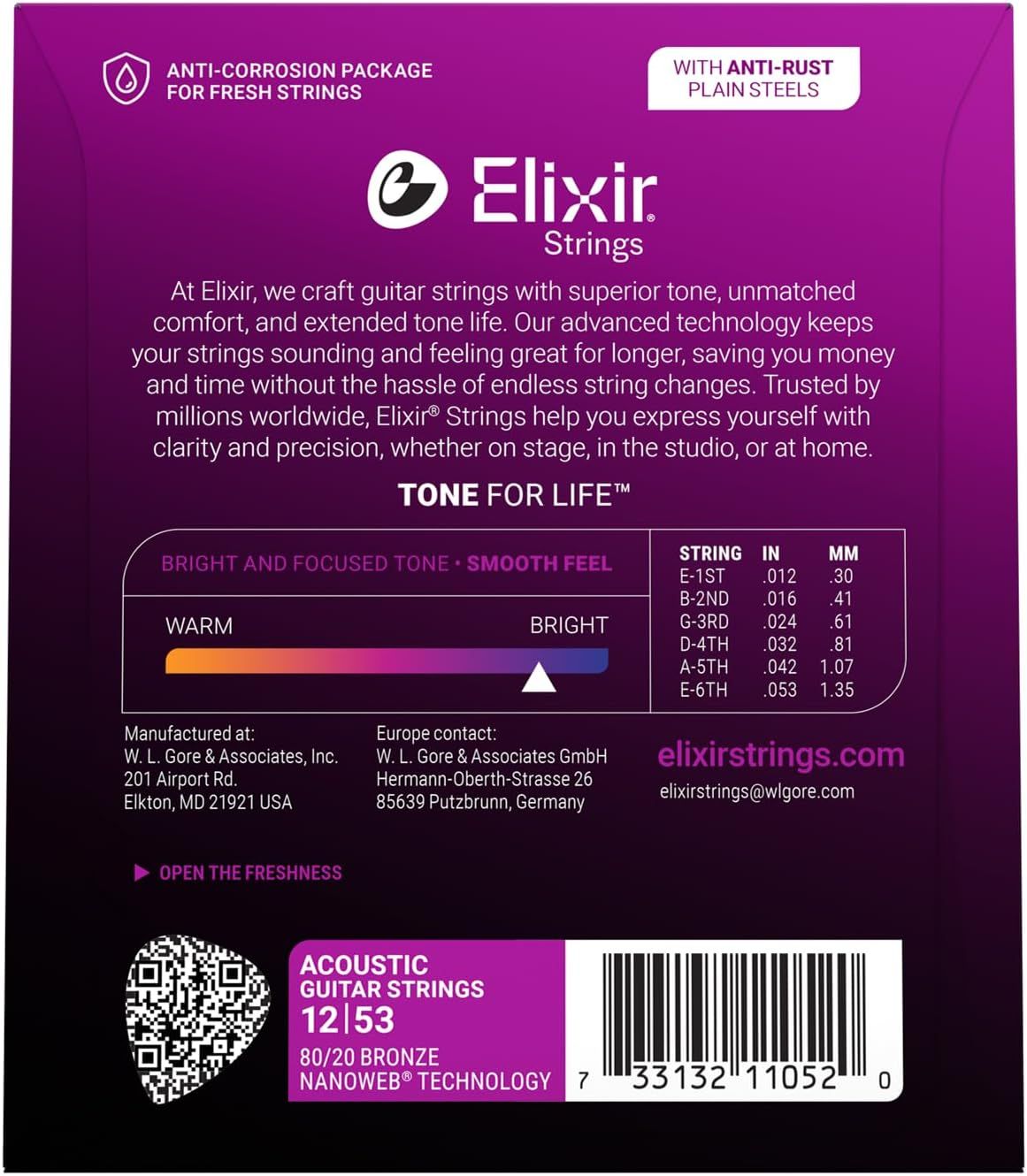 Communicates multiple product benefits including anti-corrosion packaging, anti-rust materials, superior tone quality, extended lifespan, and smooth feel to convince shoppers of the strings overall…