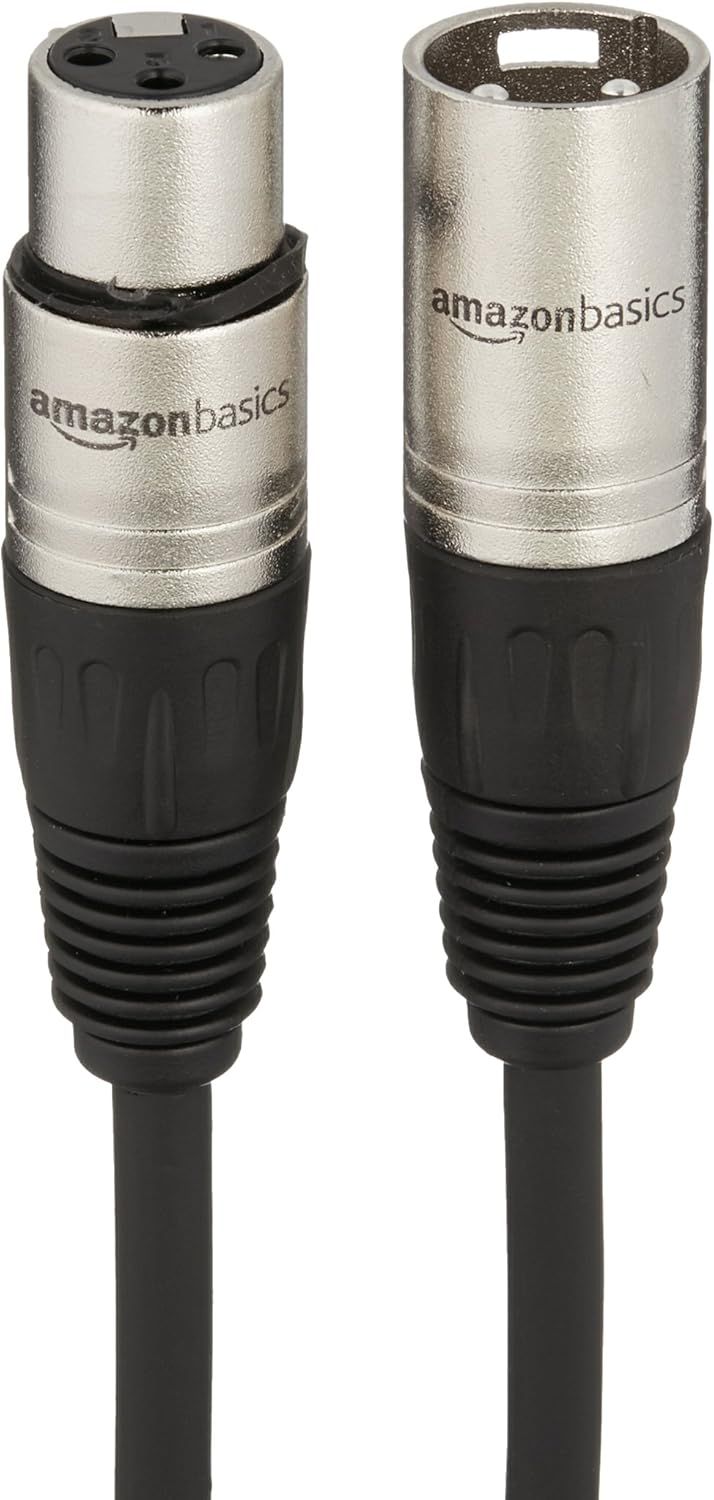 Shows the physical structure and connector types of the XLR cable, highlighting the male and female ends to help shoppers understand the product's design and compatibility.