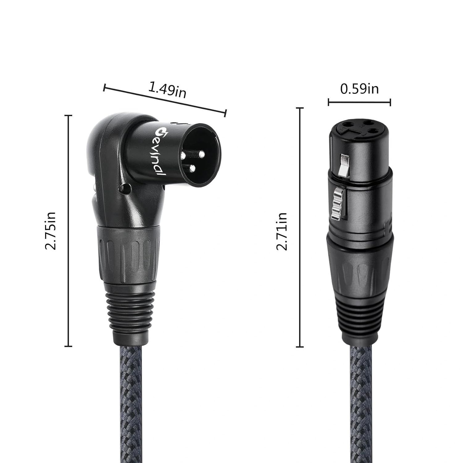 Provides exact measurements of both cable connectors to help shoppers understand the physical size and ensure compatibility with their equipment.
