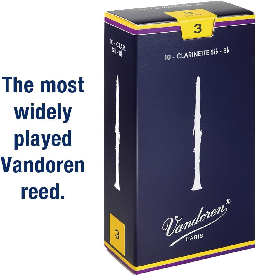 Reinforces brand trust and market positioning by emphasizing that Vandoren is the most widely played reed, building confidence in the product's quality and popularity.
