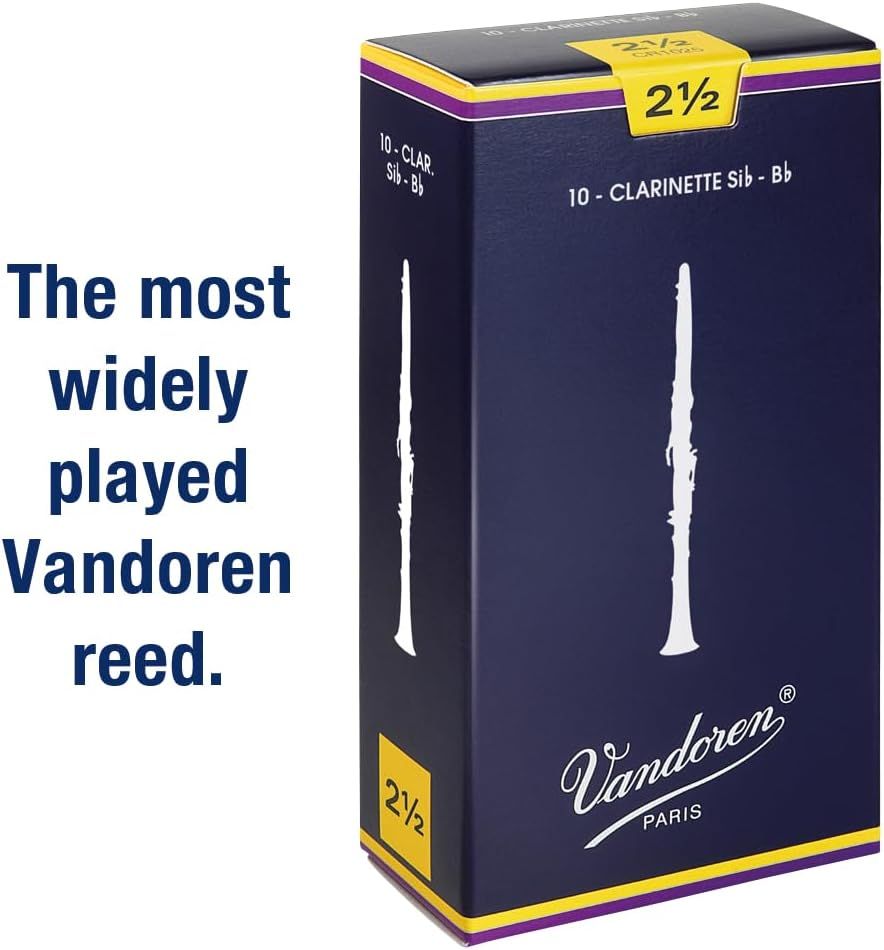 Reinforces brand trust and market positioning by emphasizing that this is the most widely played Vandoren reed, building confidence in the product's quality and popularity.
