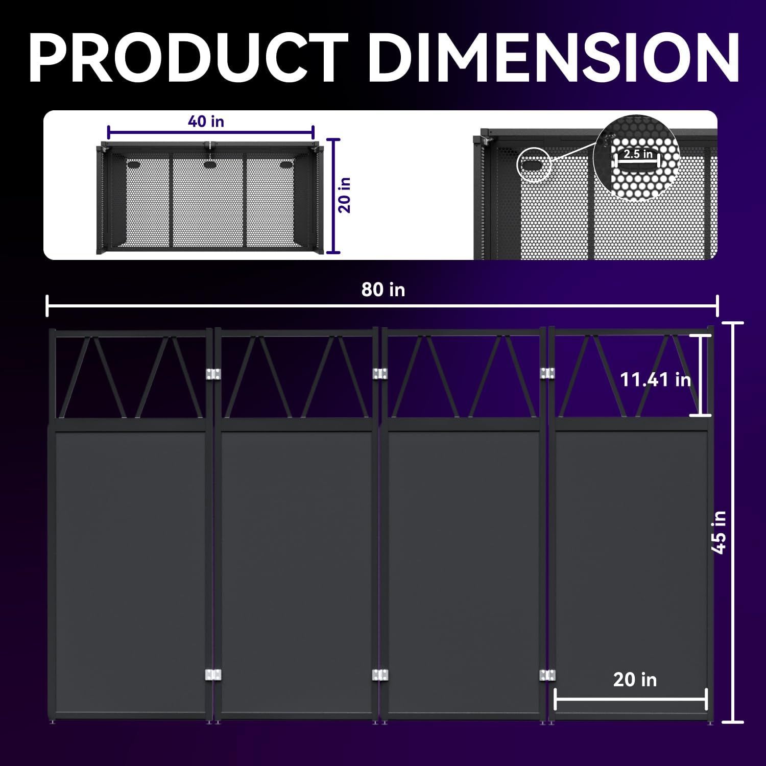 Provides exact measurements of the product to help shoppers understand its physical size and ensure it fits their space requirements.