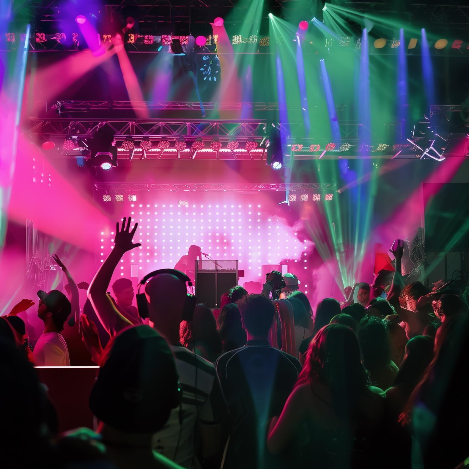 Demonstrates the product's effectiveness in creating dynamic lighting effects for concerts, events, and entertainment venues.