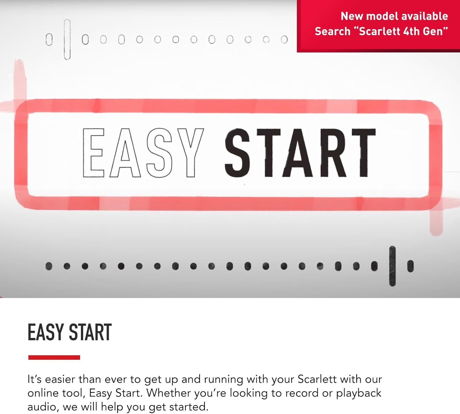 Communicates that the product has an easy setup process with an online tool to help users get started quickly with recording or playback.