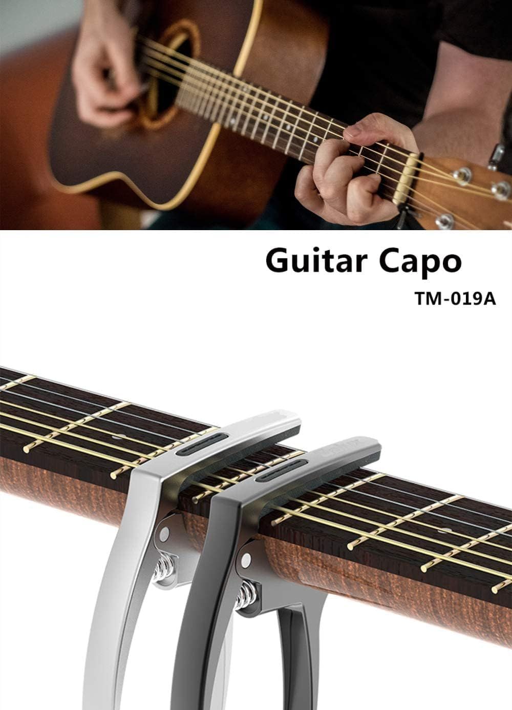 Shows the product being used in a real-world setting to help shoppers visualize how the guitar capo is applied during play. Displays the guitar capo product with its model number to clearly identify…
