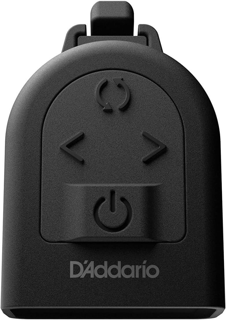 Highlights the physical control interface of the product, showing the power button and directional navigation buttons to help shoppers understand how to operate the device.