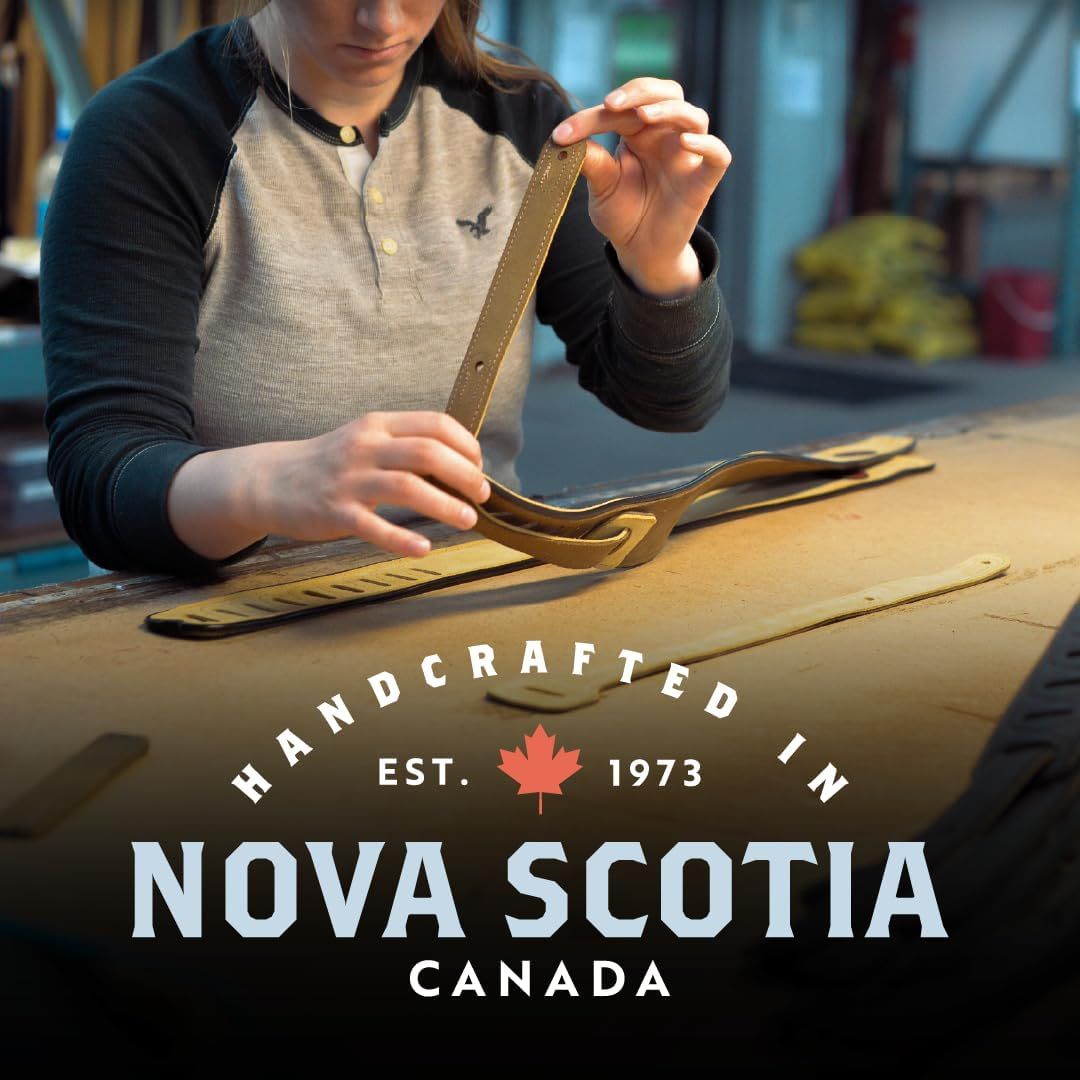 Emphasizes the brand's handcrafted heritage and artisan quality by showing a craftsperson working on leather products, reinforcing trust and authenticity with the established 1973 date and Nova…