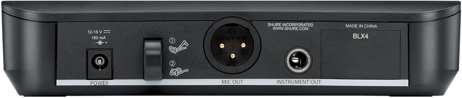 This image breaks down the back panel of the wireless audio device by labeling key ports and controls, helping shoppers understand the connectivity and power options available.