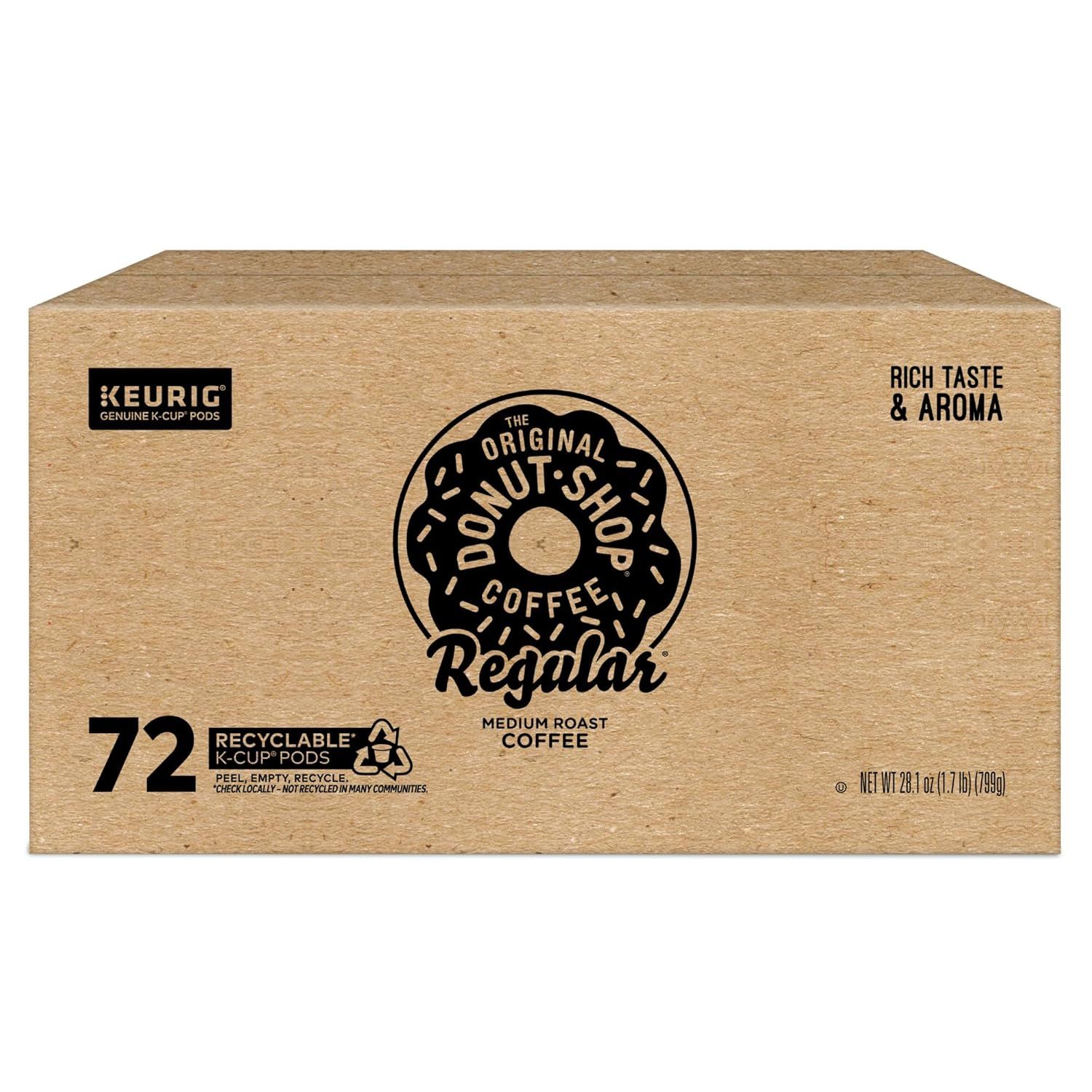 Communicates the quantity of K-Cup pods included in the purchase and highlights the recyclable nature of the packaging to reassure environmentally conscious shoppers.