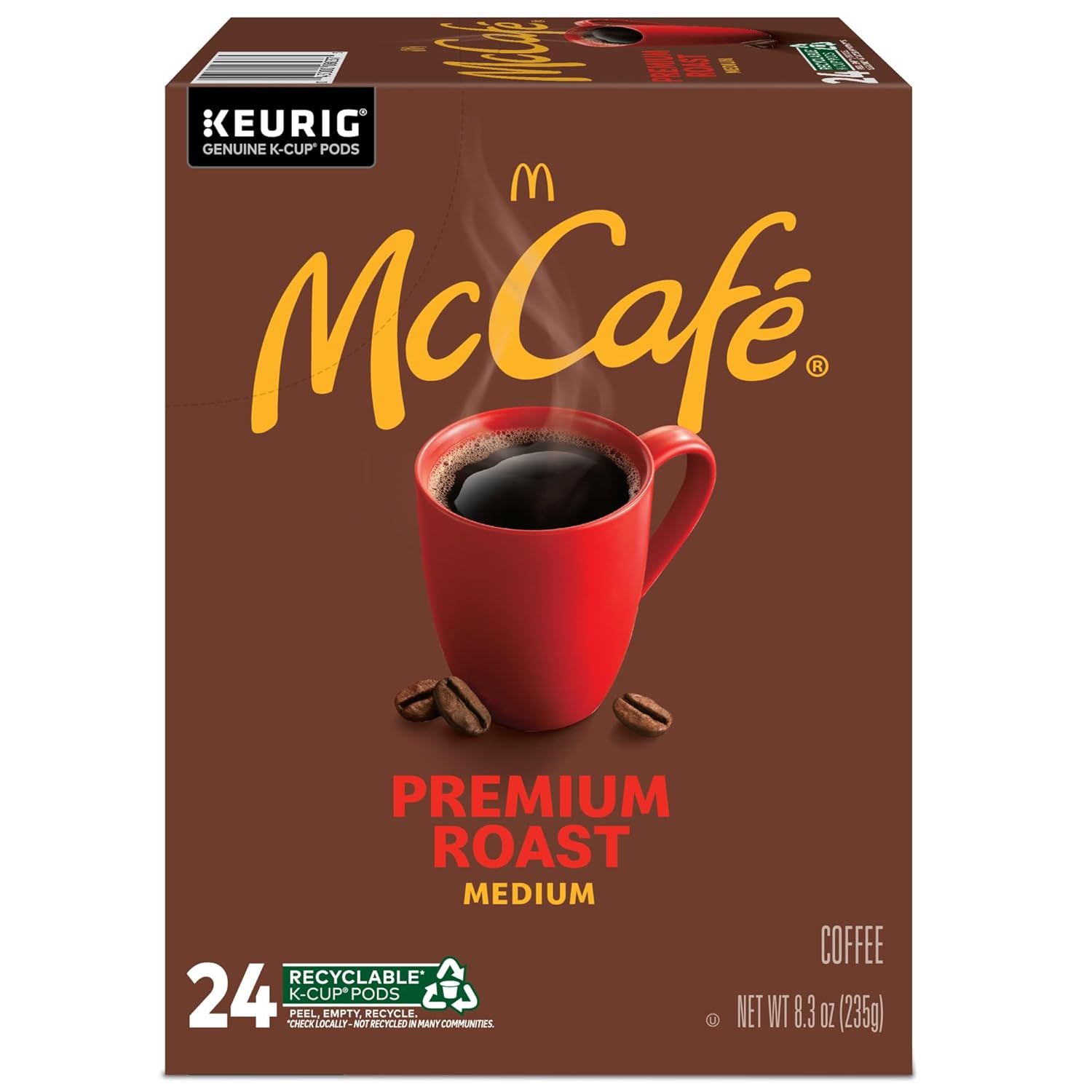 Emphasizes the McCafe brand identity and McDonald's association to build trust and brand recognition for the coffee product.