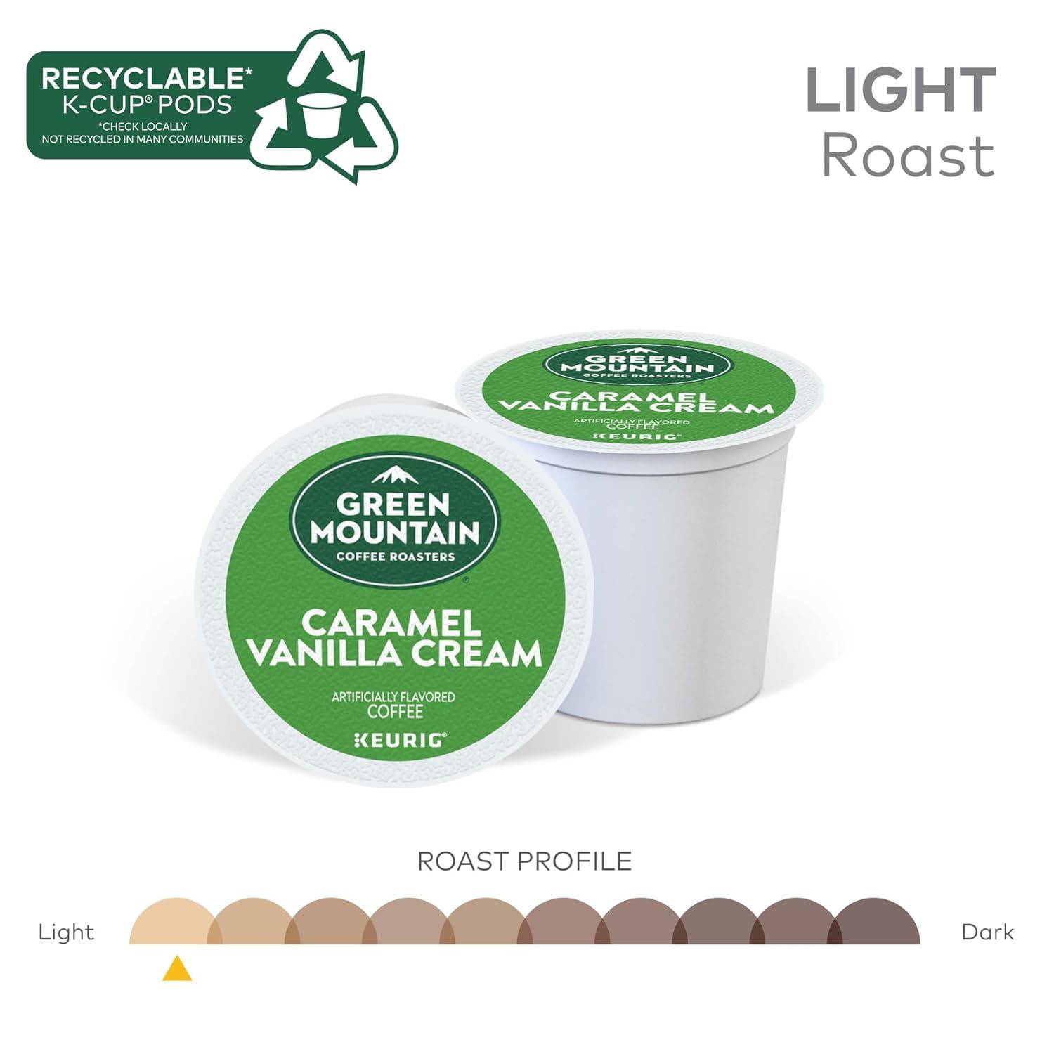 Communicates the roast intensity of the coffee to help shoppers understand the flavor profile and choose the right product for their taste preference. Highlights the environmental benefit that the…