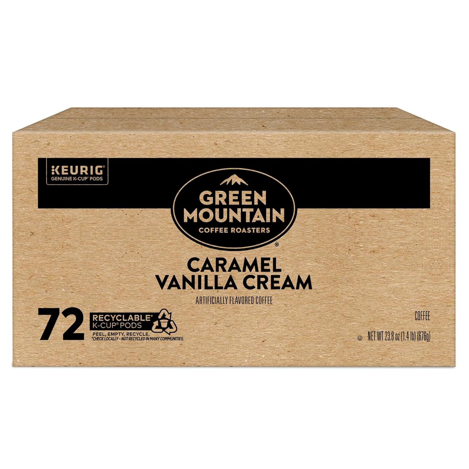 Communicates the environmental benefit of recyclable K-Cup pods to reassure eco-conscious shoppers that the product is sustainable.
