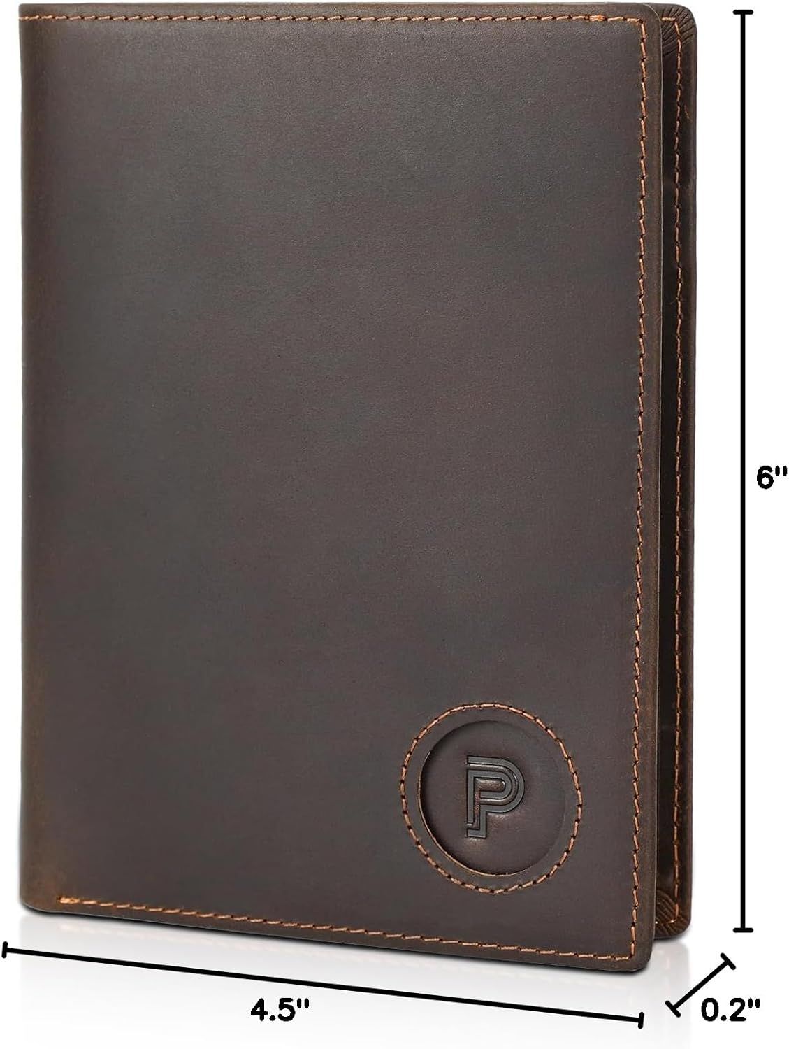Communicates the exact physical dimensions of the wallet to help shoppers understand its size and ensure it fits their needs.
