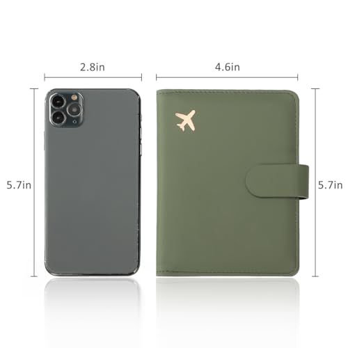 Communicates the exact physical dimensions of the product using measurements in inches, with a smartphone as a reference object to help shoppers understand the scale and size of the travel organizer.