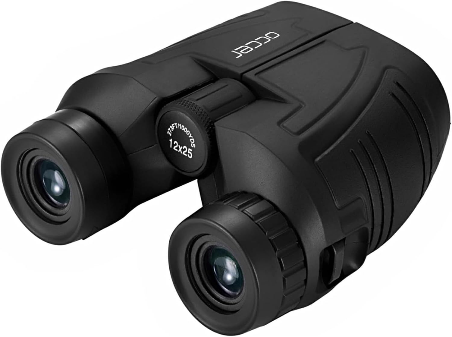 Displays the binoculars in a clean, catalog-style format to show the product design and build without distractions.