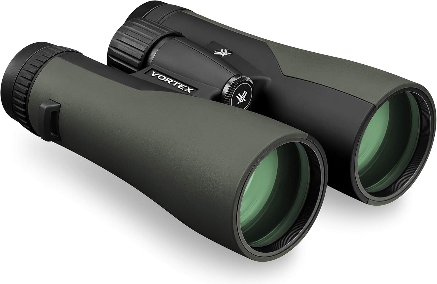 Displays the binoculars in a clean, catalog-style format to show the product design and build quality without distractions.
