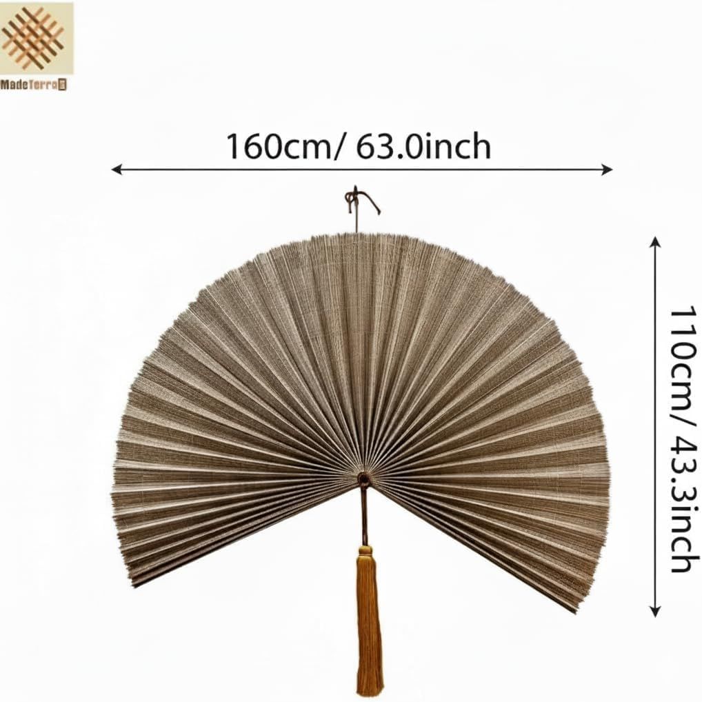 Communicates the exact physical size of the decorative fan to help shoppers understand how large the product is and whether it will fit their space.