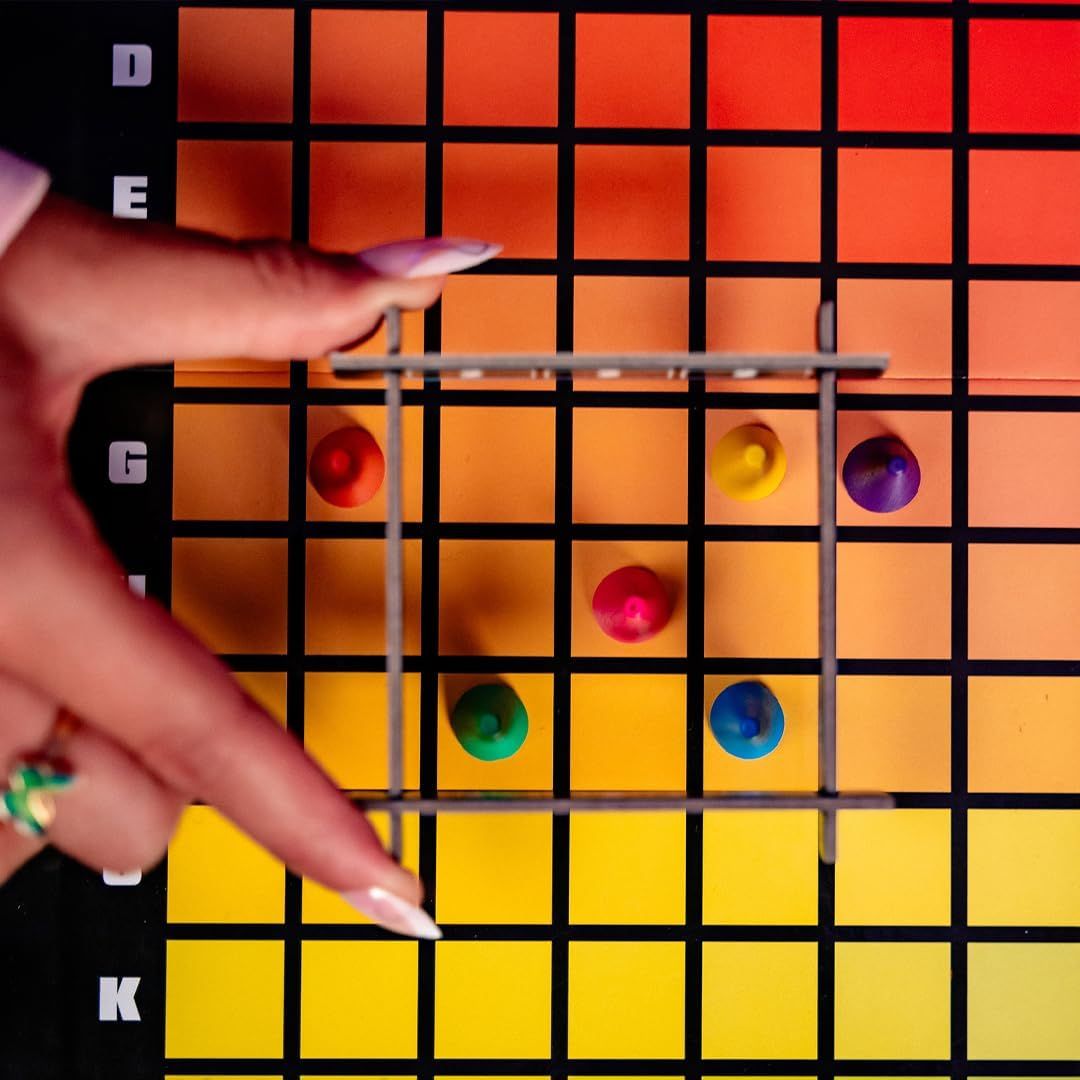 Demonstrates how to use the product by showing hands actively playing the game, helping shoppers understand the interactive gameplay mechanics and ease of use. Shows the product being used in a…