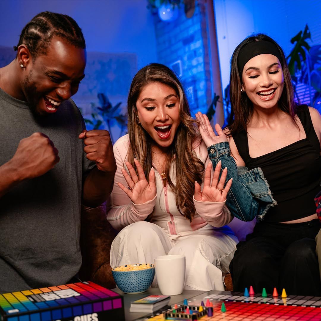 Demonstrates the product being enjoyed in a real-world social setting to help shoppers visualize using it with friends and family for entertainment.