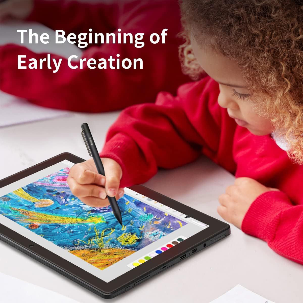 Demonstrates the product being used by a child in a real-world creative context, showing its suitability for young users and artistic applications.