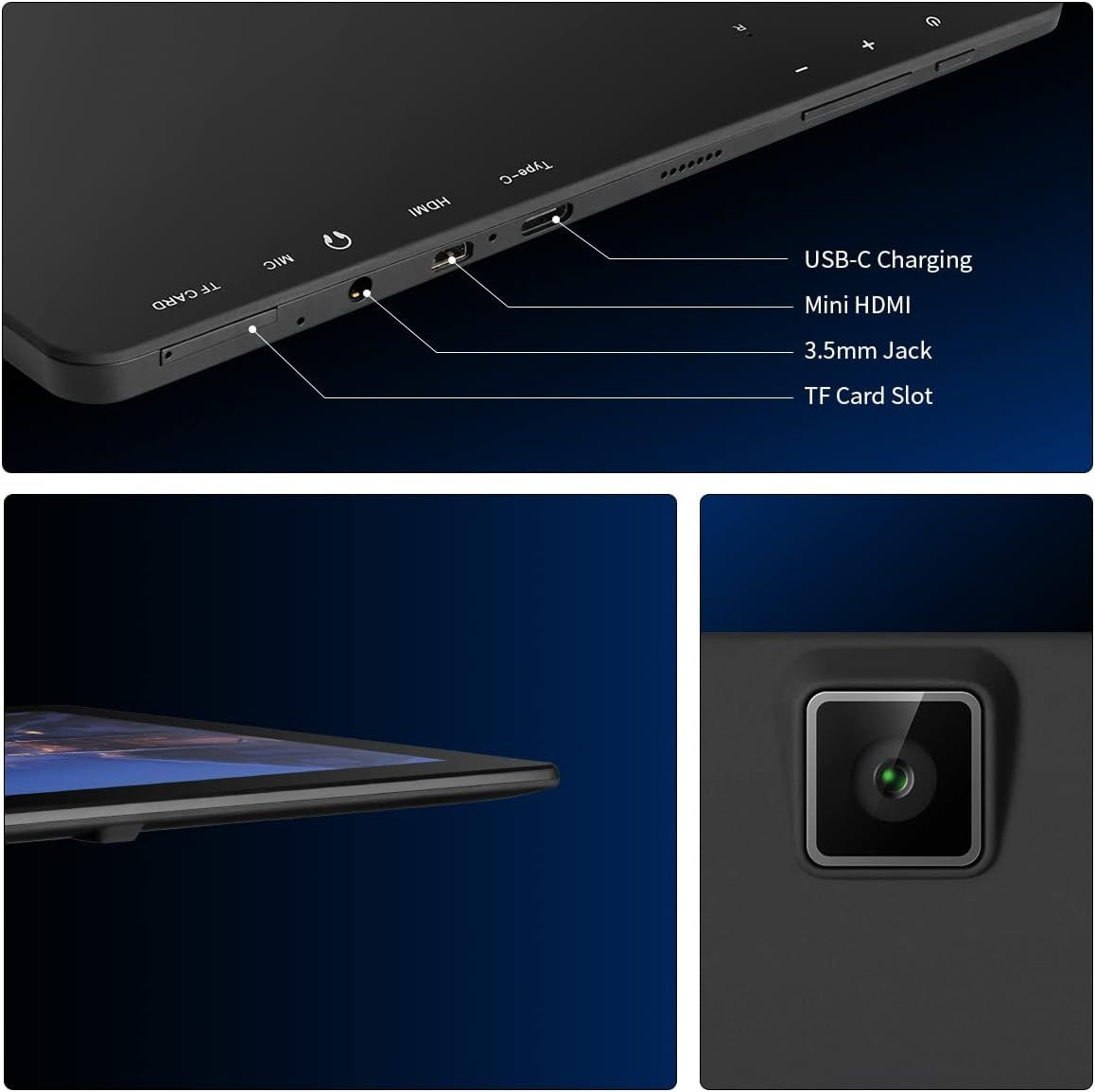 Highlights the physical ports and connectivity options available on the device, helping shoppers understand the product's input/output capabilities and compatibility.