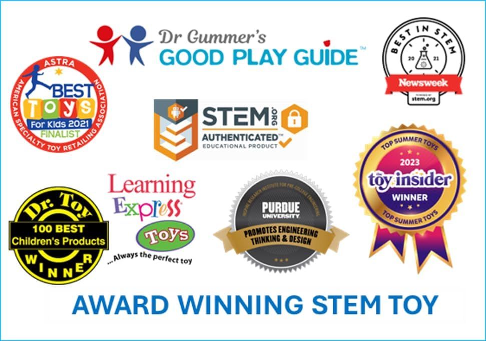 Displays multiple award badges and media endorsements from recognized organizations to build credibility and trust, showing the product has been validated by external publications and award programs.