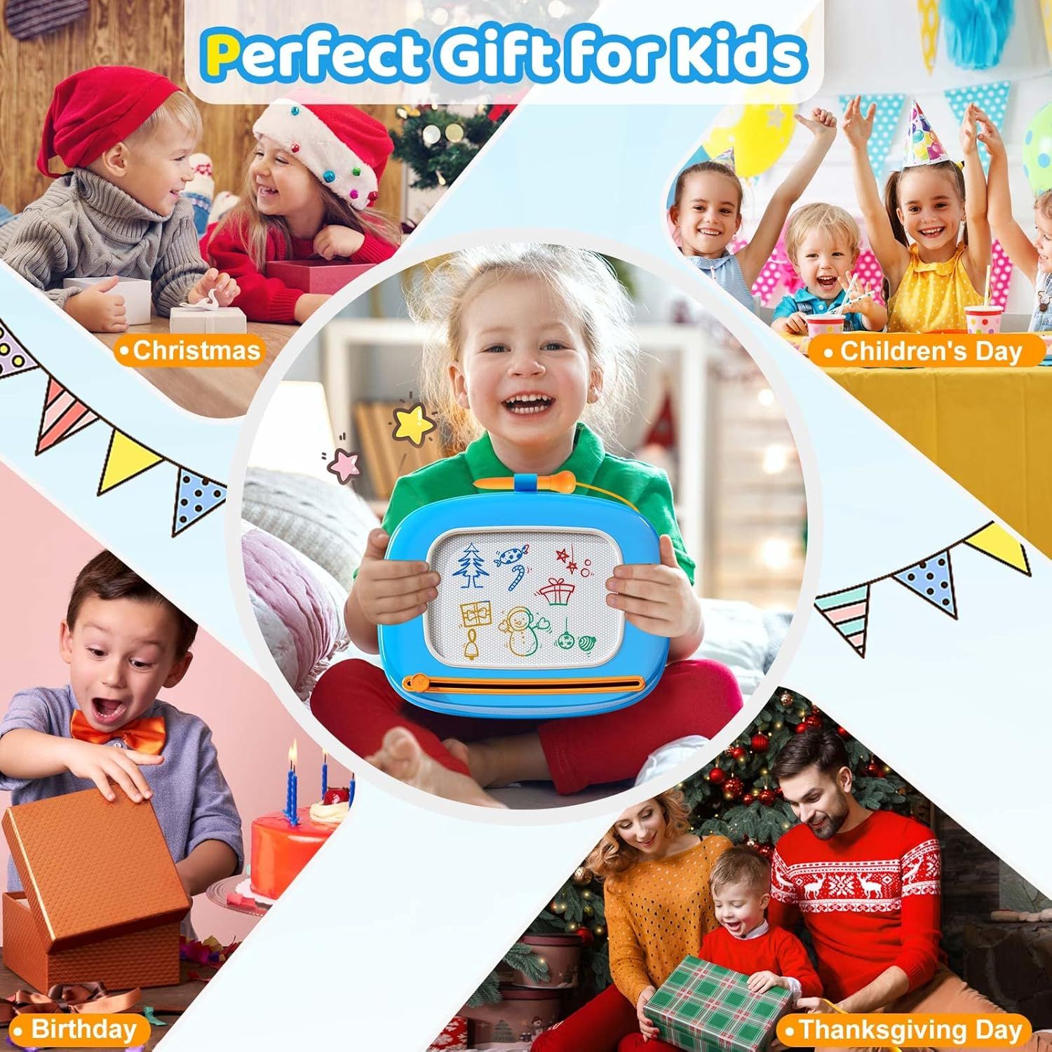 Positions the product as an ideal gift for children across multiple holidays and occasions, emphasizing its versatility as a year-round gifting option.