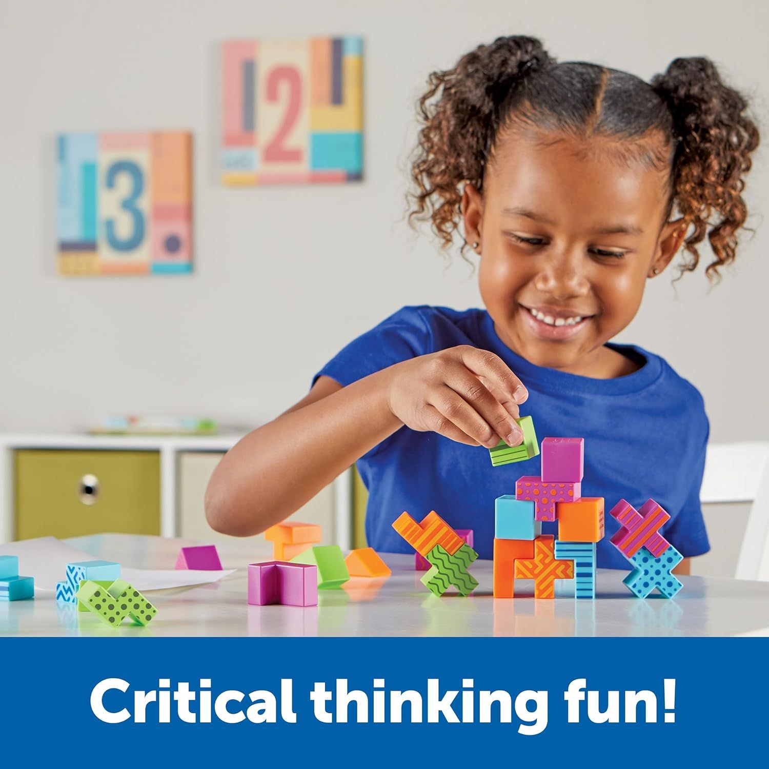 Communicates that the product promotes critical thinking skills through fun, engaging play, reassuring parents of its educational value.