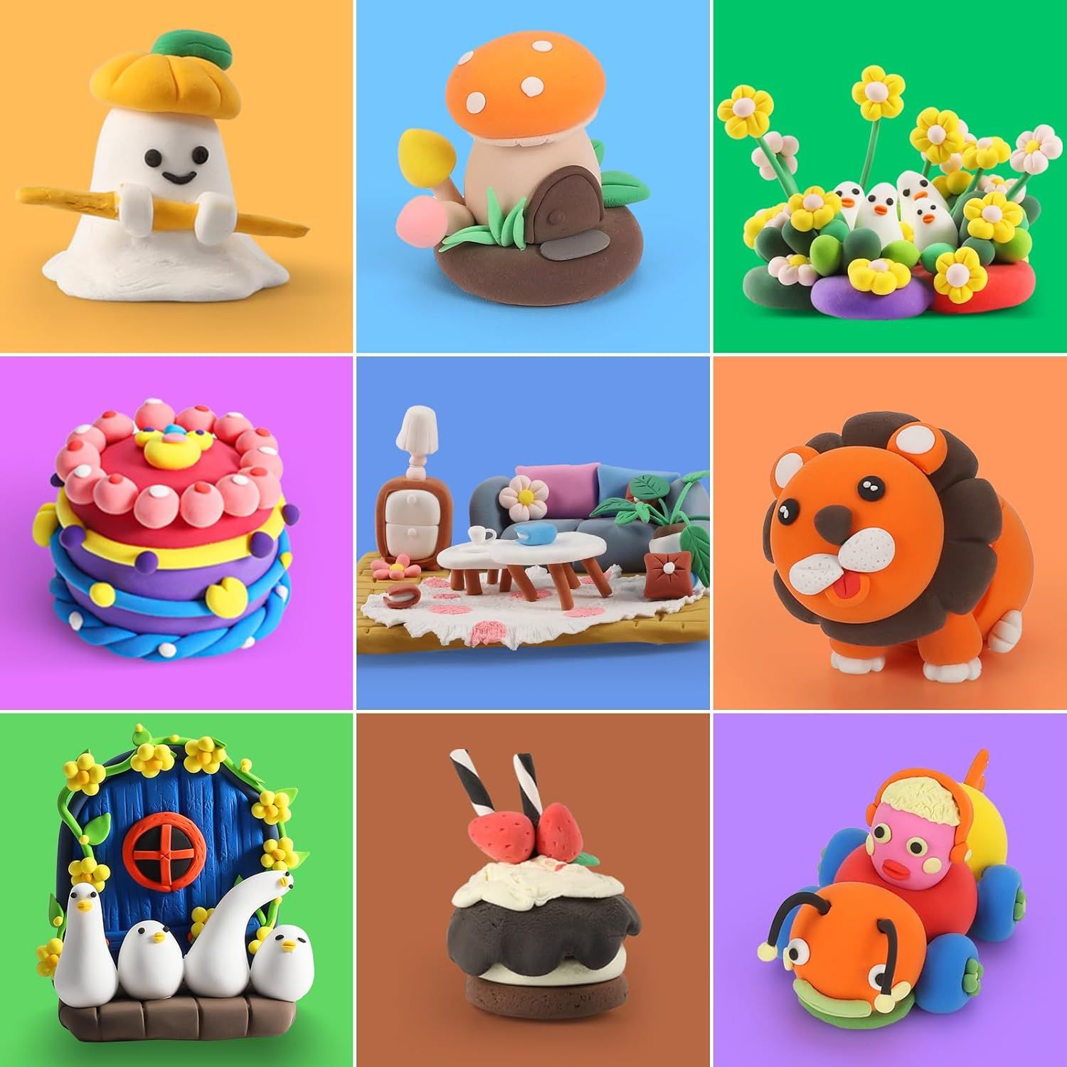 Demonstrates the versatility of the product by showcasing multiple different craft creations that can be made, inspiring shoppers with various use cases and creative applications.