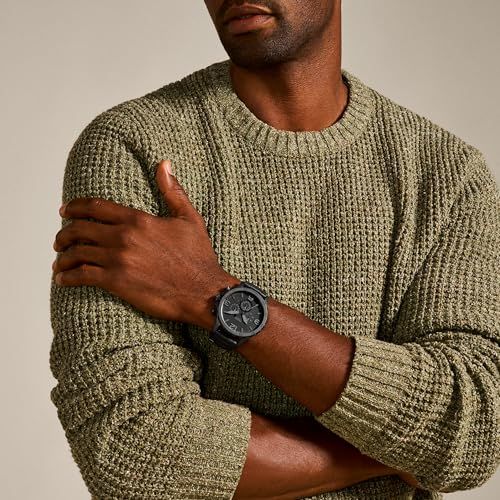 Demonstrates the watch worn in a real-world lifestyle context to help shoppers visualize how the product looks when worn, building emotional connection and style appeal.