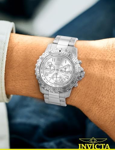 Demonstrates the watch worn in a real-world context to help shoppers visualize how it looks when worn and assess its size and style on the wrist.