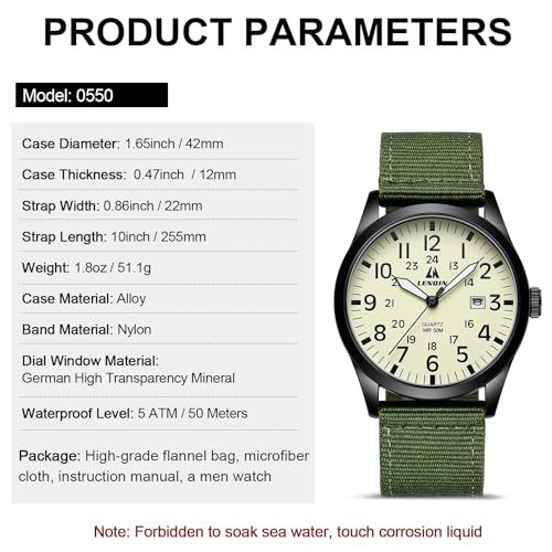 Provides comprehensive technical specifications and product parameters to help shoppers understand the watch's dimensions, materials, and features before purchase.