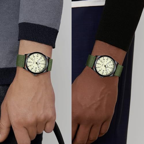 Demonstrates how the watch looks when worn on different skin tones and with different casual outfits, helping shoppers visualize the product in real-world use.