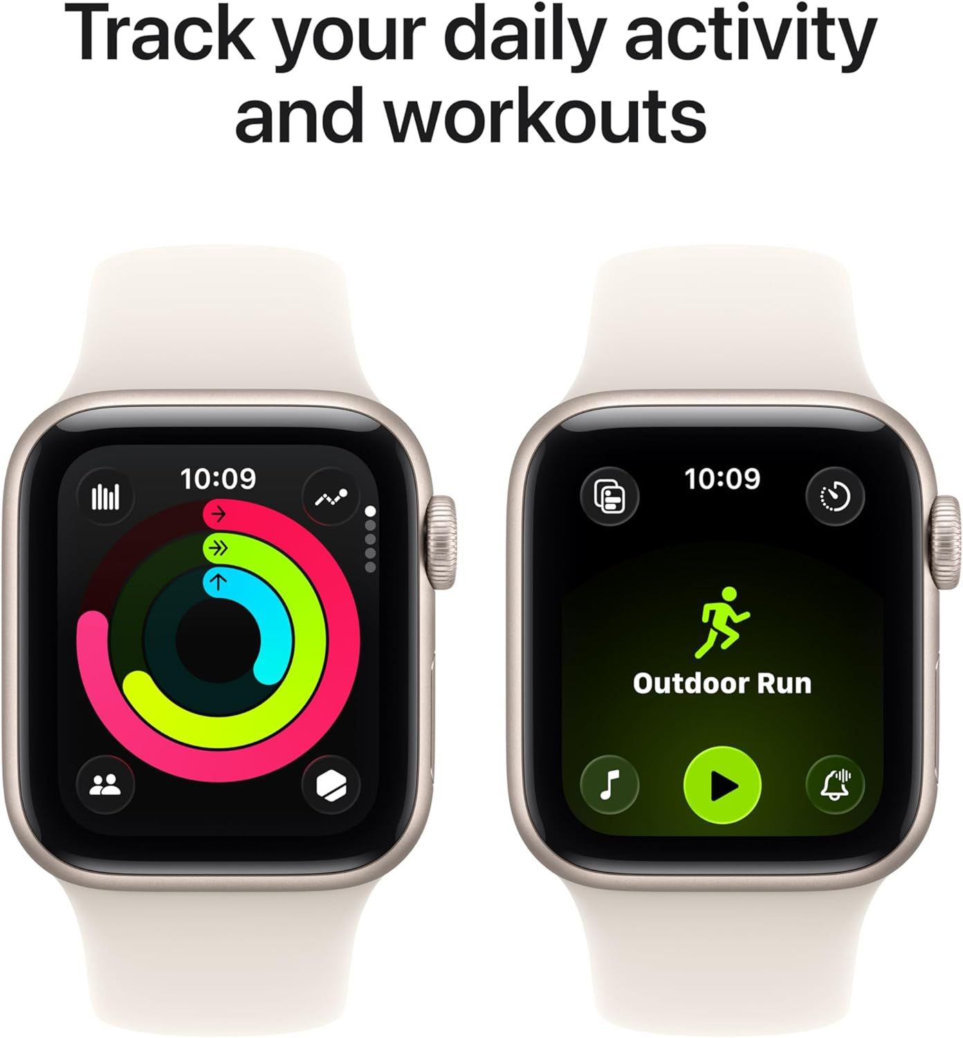 Demonstrates the product's ability to track daily activity and workouts, reassuring shoppers that the smartwatch provides comprehensive fitness monitoring capabilities.