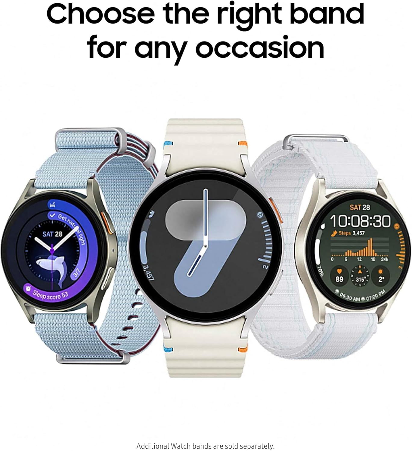 Showcases the variety of watch band styles and watch face options available in the product line, helping shoppers understand they can choose different styles for different occasions.