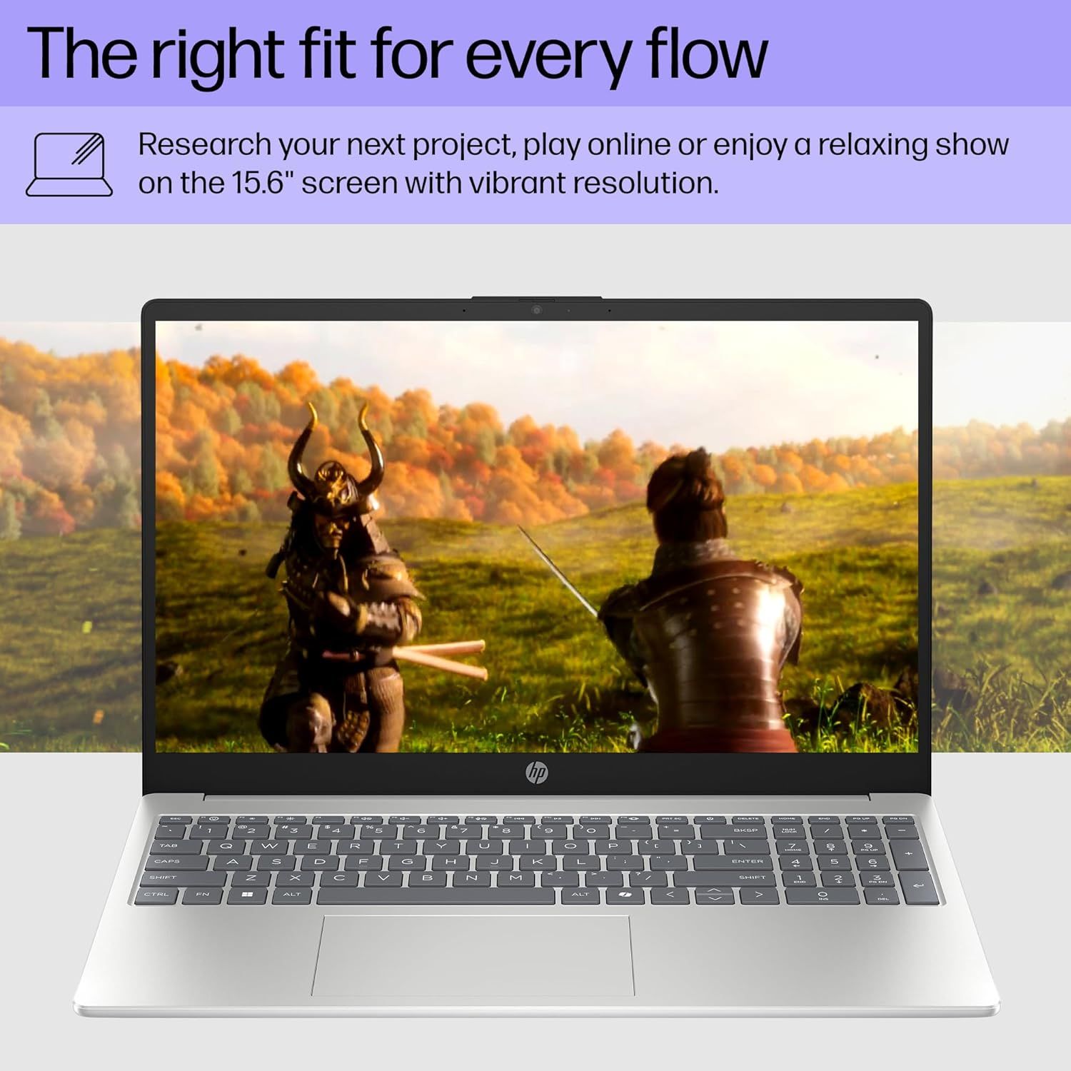 Demonstrates the laptop's versatility by showing it can be used for research, gaming, and entertainment, emphasizing its suitability for various activities. Highlights the laptop's 15.6 inch screen…