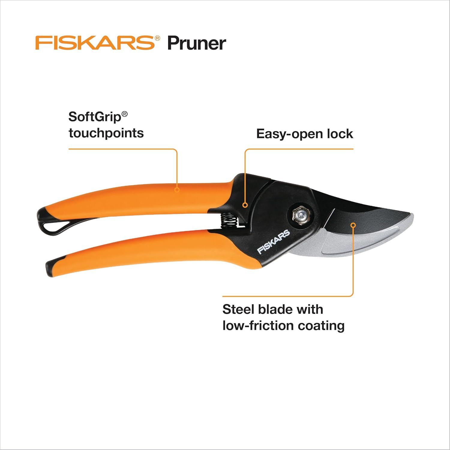 Breaks down the key physical components and features of the pruner to help shoppers understand the product's construction and functional design elements.