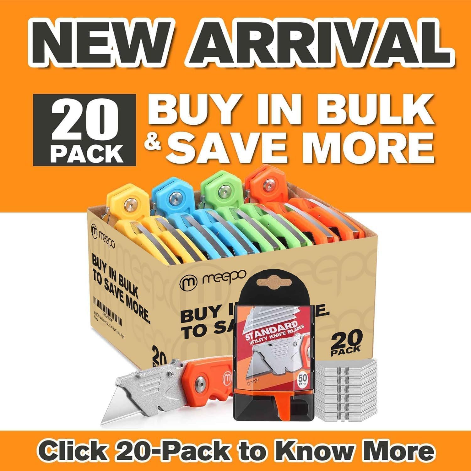 Showcases the brand's 20-pack bulk offering and encourages shoppers to explore the product line by highlighting the value proposition of buying in bulk to save more.