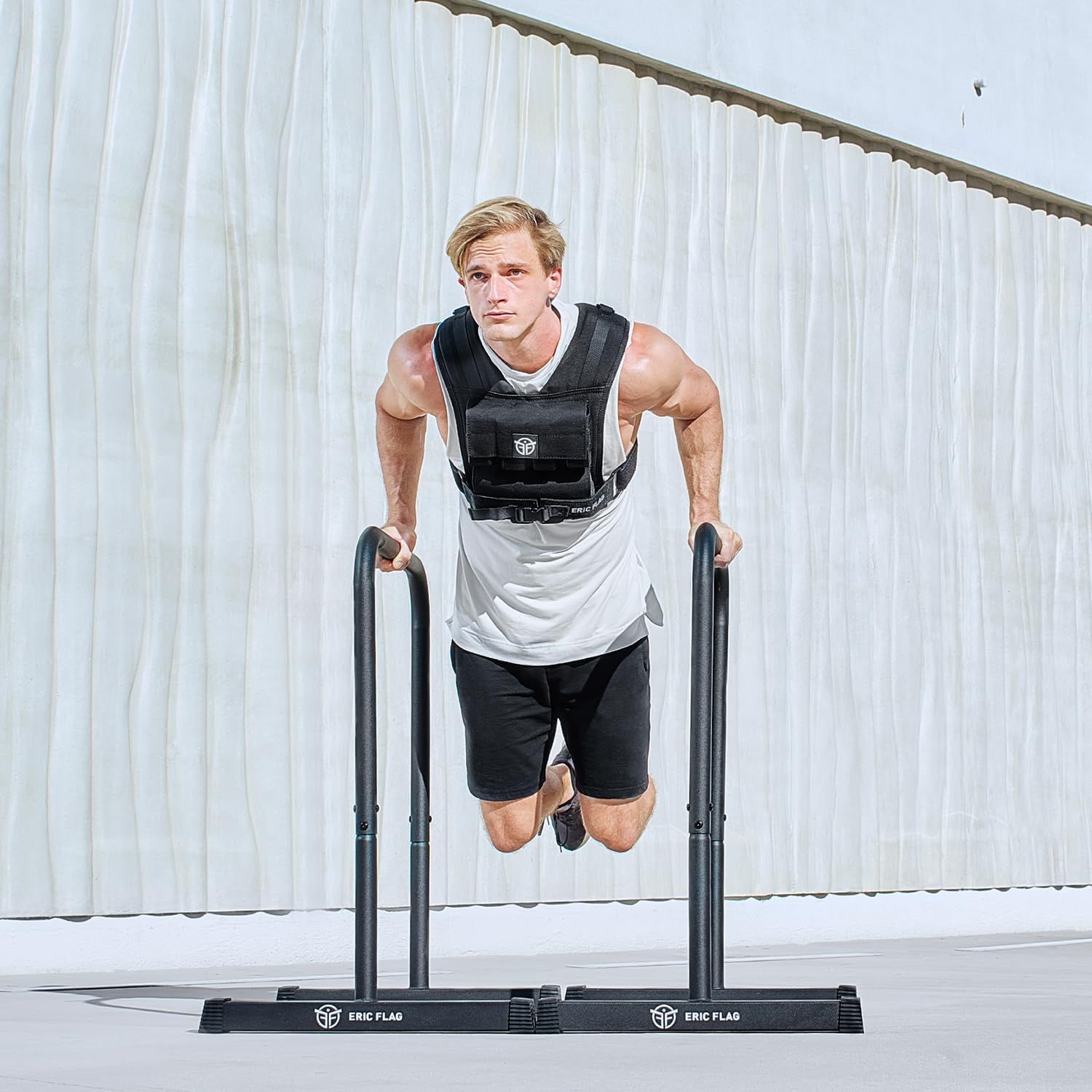 Demonstrates the product in use during a real-world workout scenario, showing the weighted vest being worn during an intense exercise to help shoppers visualize themselves using it.