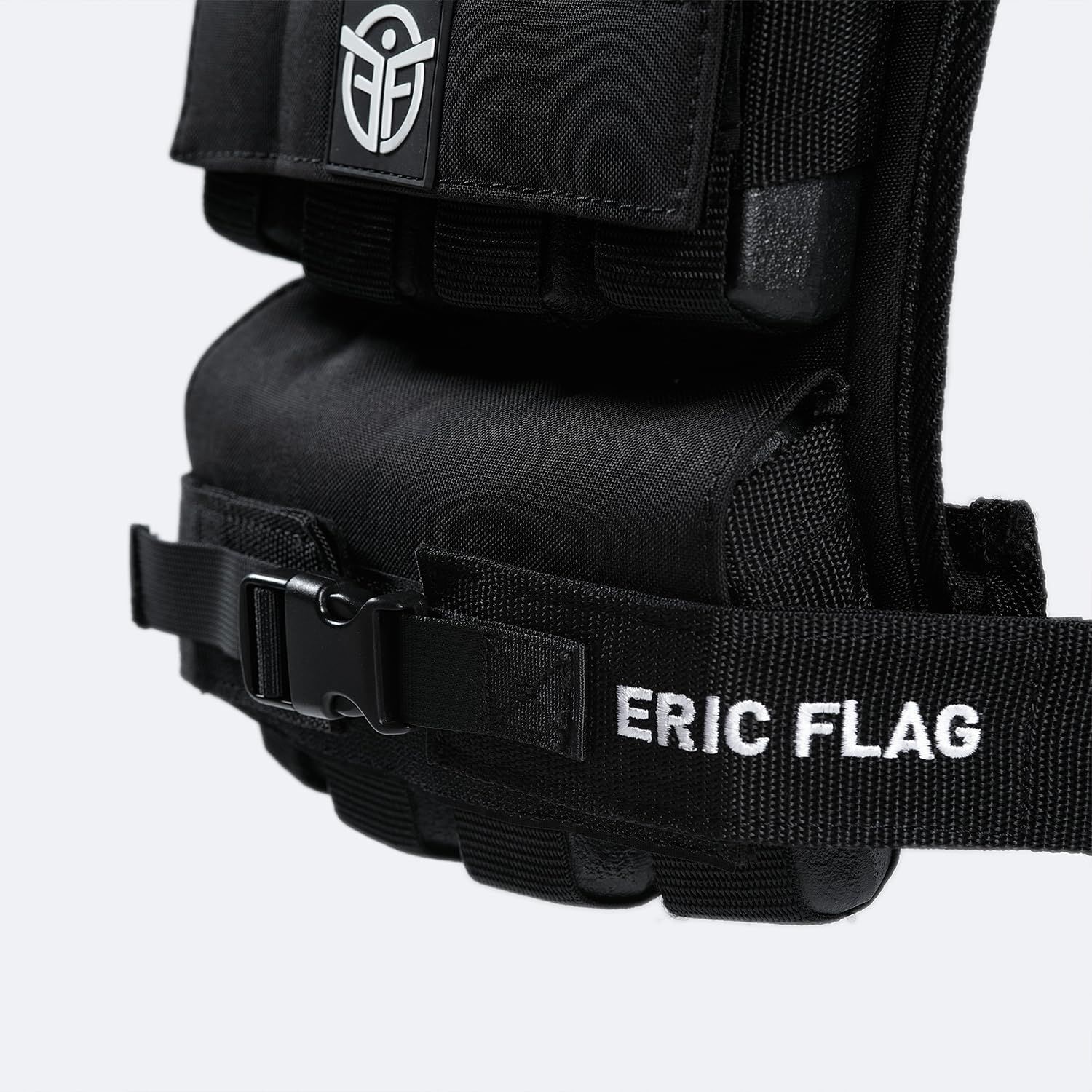 Showcases the ERIC FLAG brand identity through prominent logo placement and brand name on the product, building brand recognition and trust with shoppers.