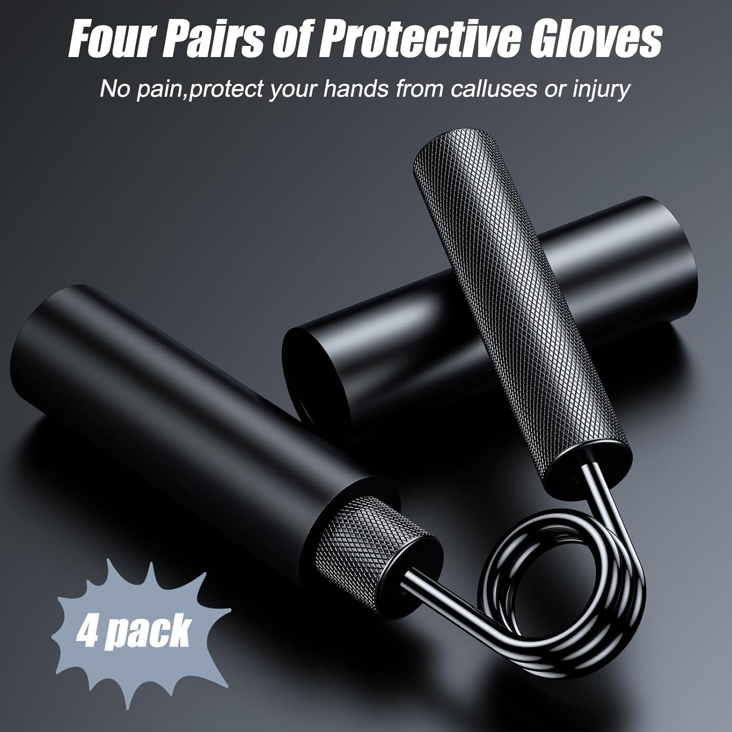 Communicates that the customer receives four pairs of protective gloves with their purchase, emphasizing value and quantity included in the bundle.