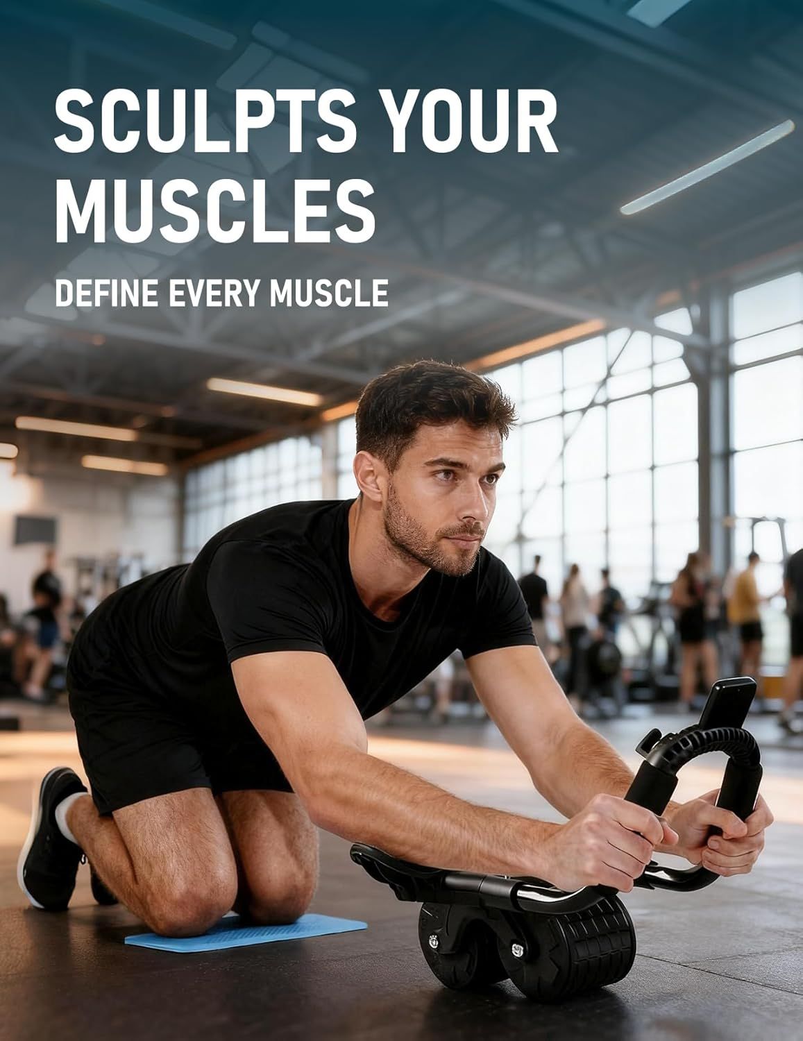 Communicates that the product helps users sculpt and define their muscles through effective core workouts.