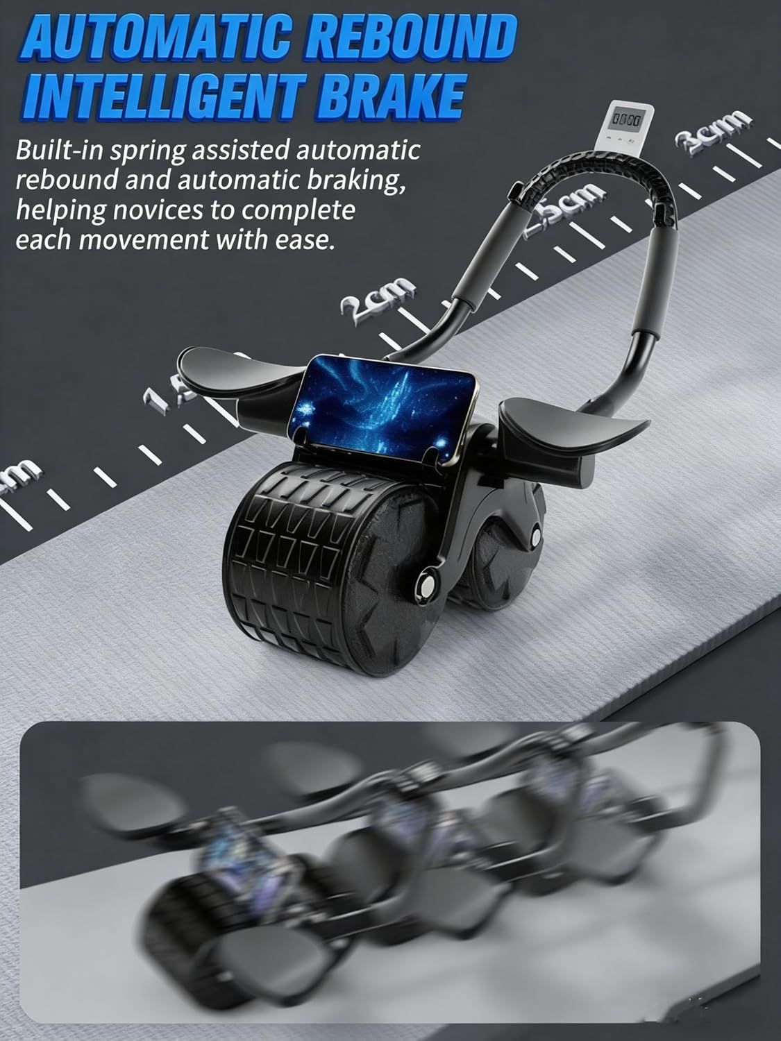 Highlights the spring-assisted automatic rebound and braking feature to reassure shoppers that the product is beginner-friendly and helps complete movements with ease.