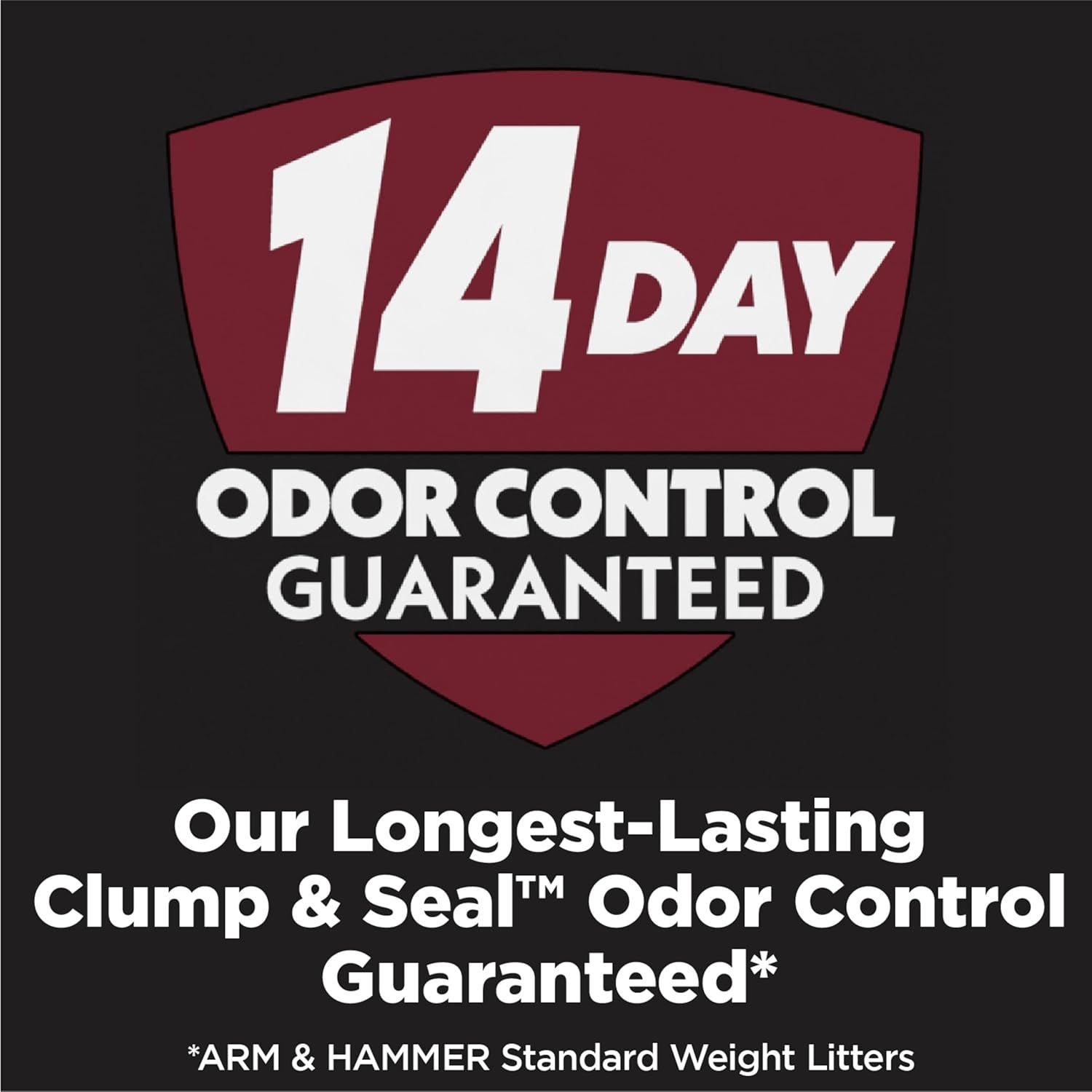 Communicates a quantifiable performance claim that the product provides 14 days of guaranteed odor control, reassuring shoppers of its long-lasting effectiveness. Highlights the primary benefit of…
