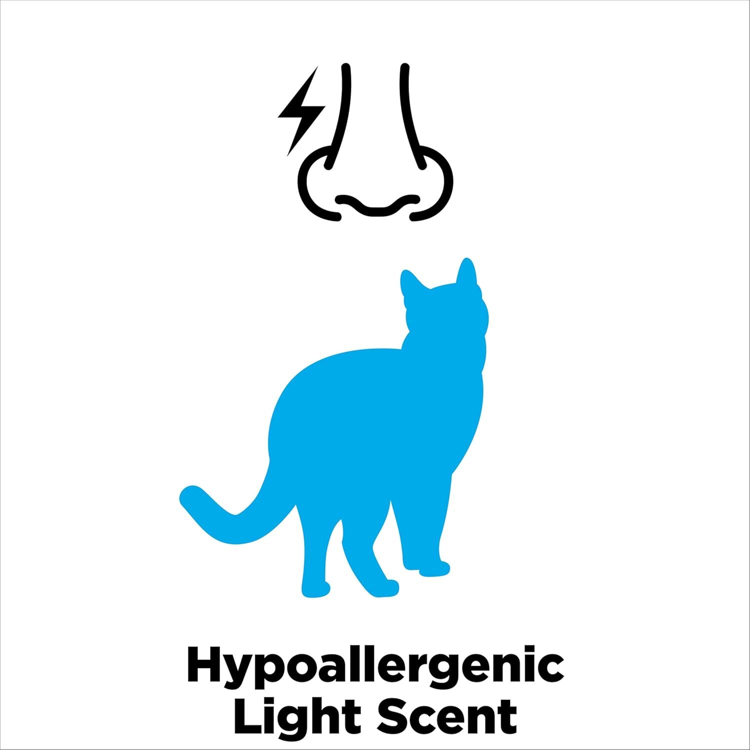 Communicates that the product is hypoallergenic and has a light scent, reassuring shoppers with sensitivities or those seeking gentle, non-irritating options for pets.