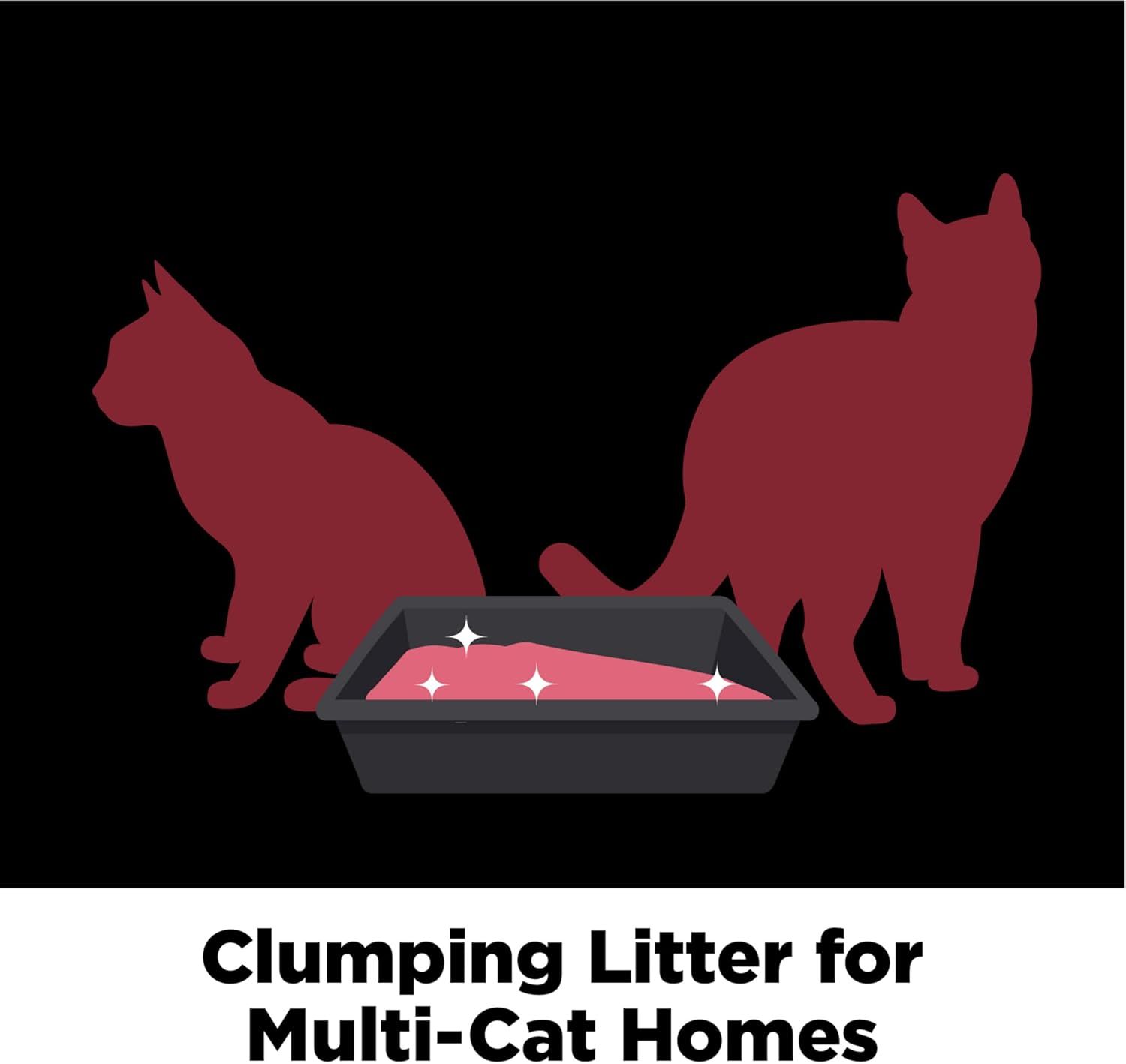 Communicates that this clumping litter is specifically designed for households with multiple cats, reassuring shoppers that the product can handle the needs of more than one pet.