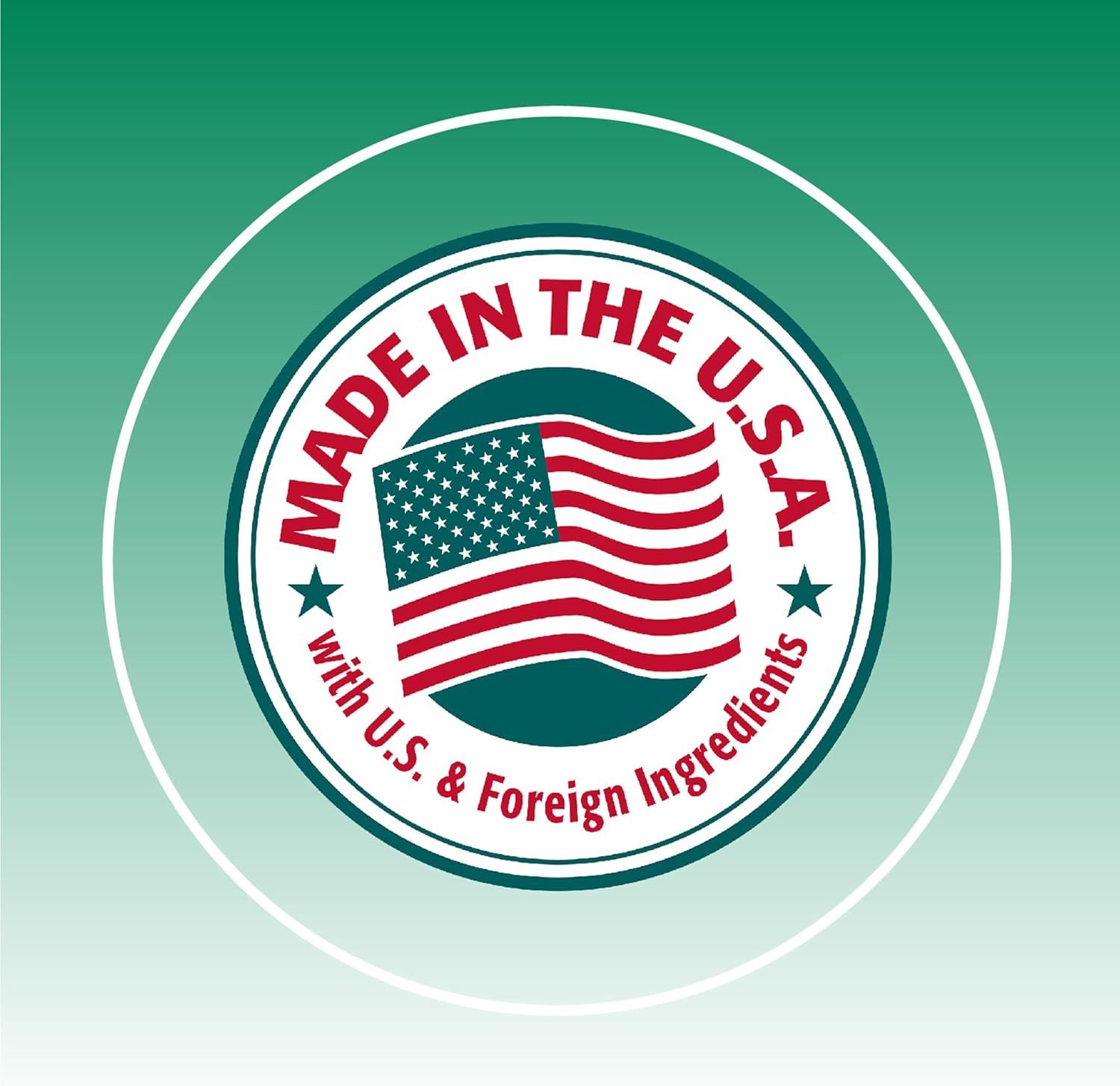 Communicates the product's American manufacturing origin to build trust and appeal to shoppers who value domestically-made products.
