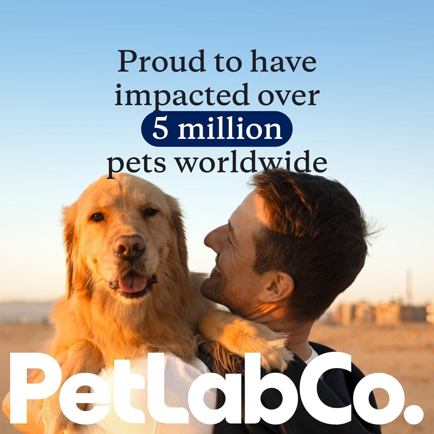 Communicates the brands scale and positive impact by highlighting a quantifiable achievement to build trust and credibility with shoppers. Reinforces the PetLabCo brand identity and emotional…