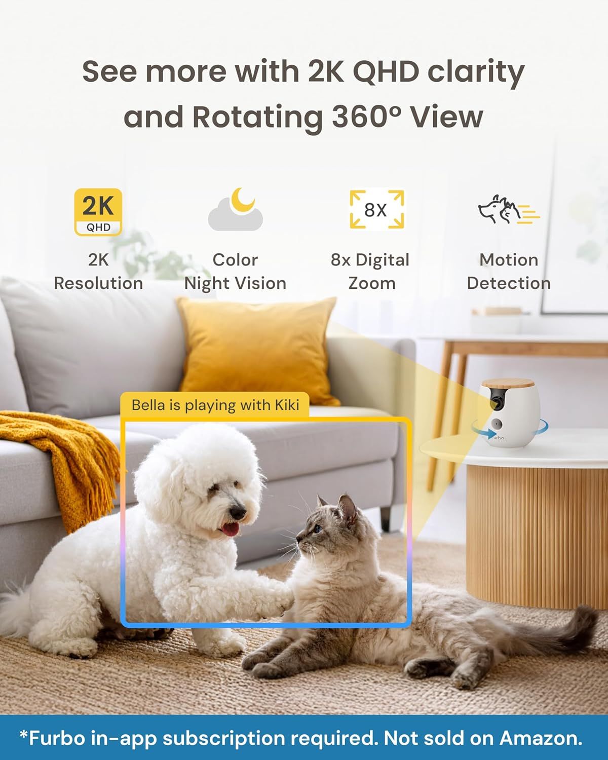 Showcases multiple technical features of the security camera to demonstrate its comprehensive monitoring capabilities and advanced functionality for home surveillance.