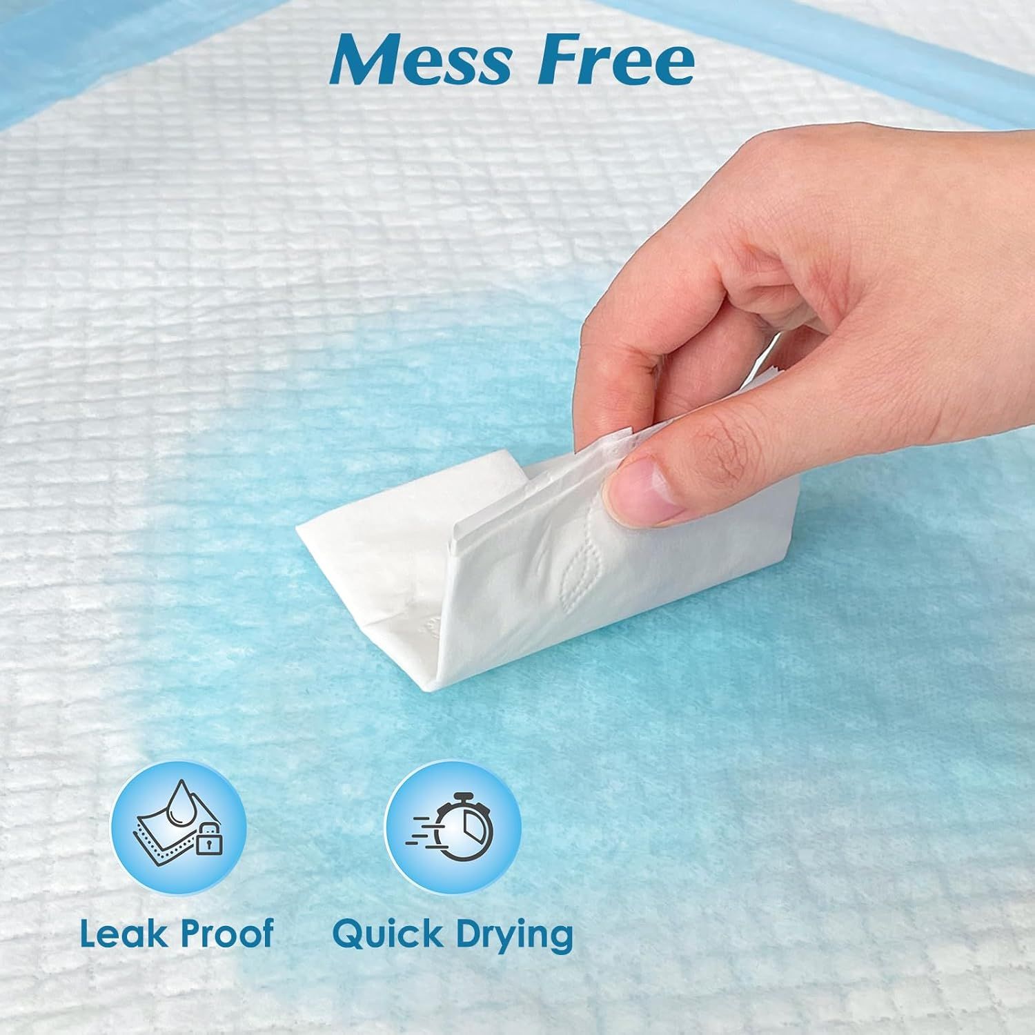 Communicates multiple key benefits of the product—mess-free usage, leak-proof design, and quick-drying performance—to reassure shoppers about convenience and reliability.